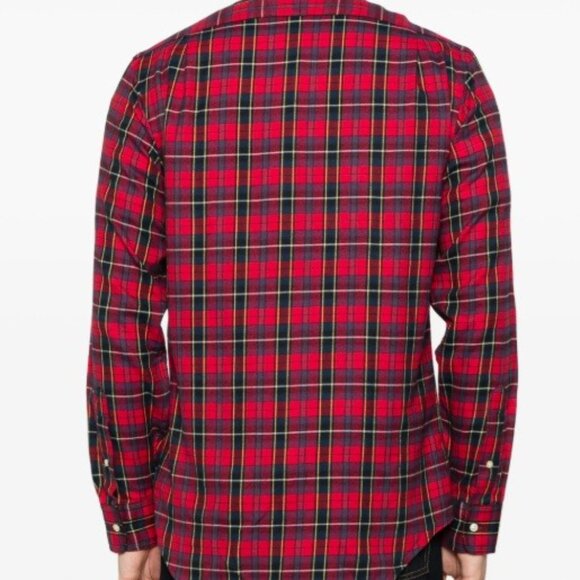 RALPH LAUREN Mens Tartan Plaid Casual Long Sleeve Shirt Laurent Vuitton Gucci M - Picture 2 of 6